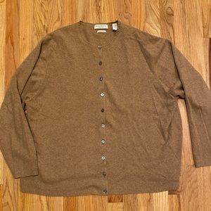 🟣 Valerie Stevens Brown Button-Up Cardigan Sweater